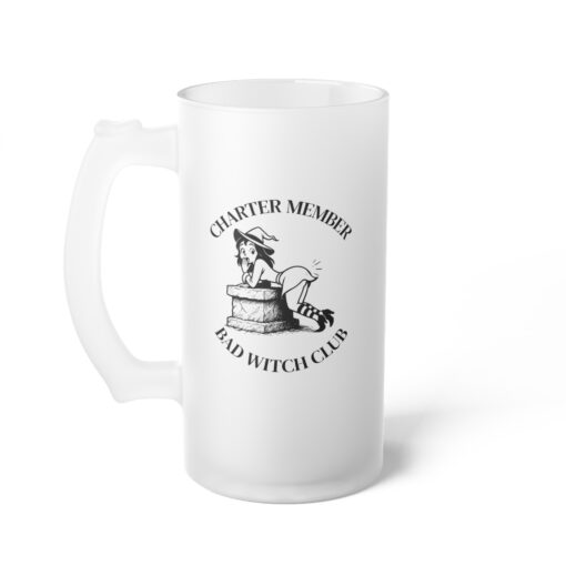 Charter Member - Bad Witch Club Frosted Glass Beer Mug - Image 4